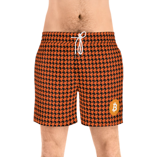 Bitcoin Houndstooth Swim Trunk In N Out Crypto