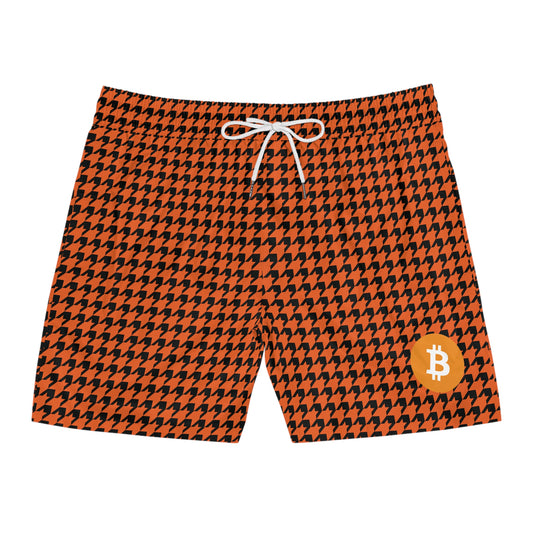 Bitcoin Houndstooth Swim Trunk In N Out Crypto