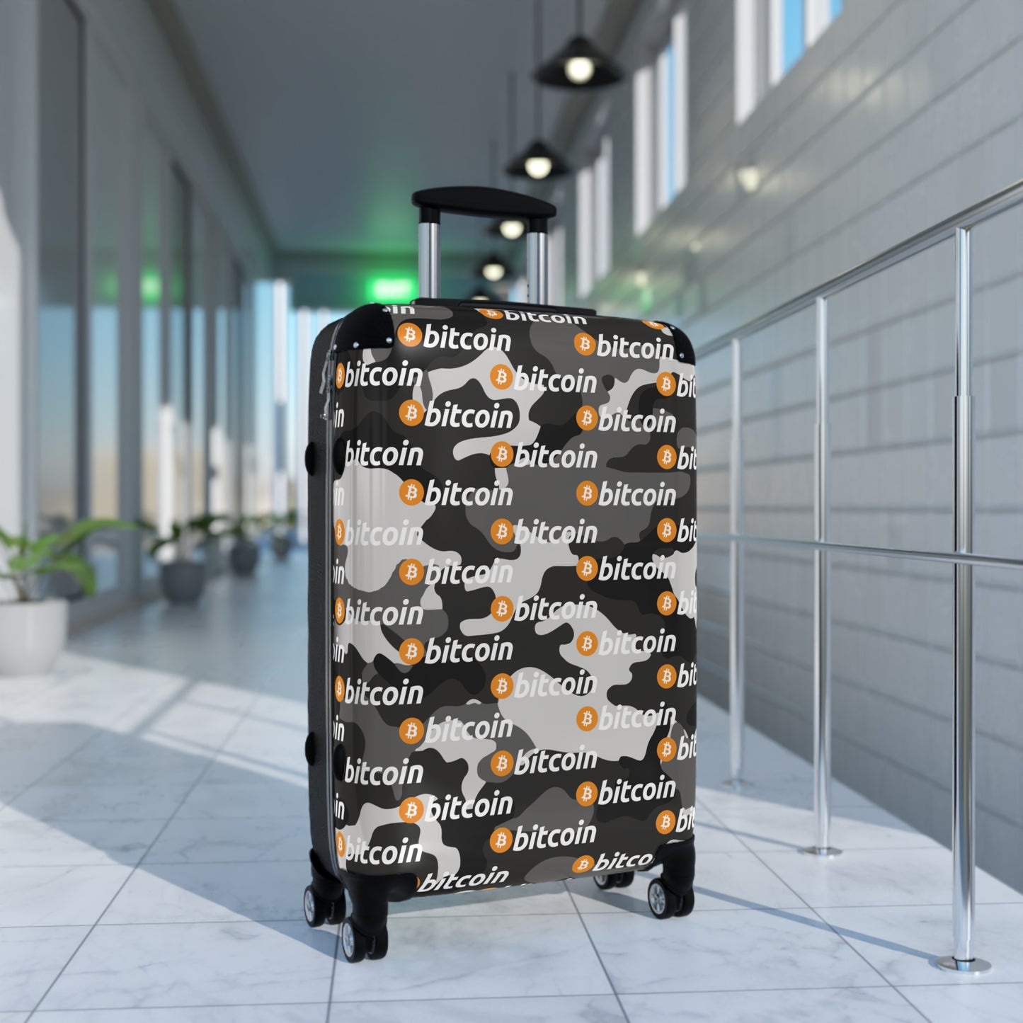 Bitcoin Urban Camo Suitcase Printify