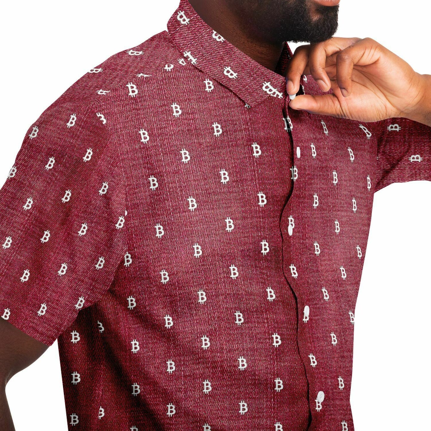 Bitcoin Jeans Red Shirt