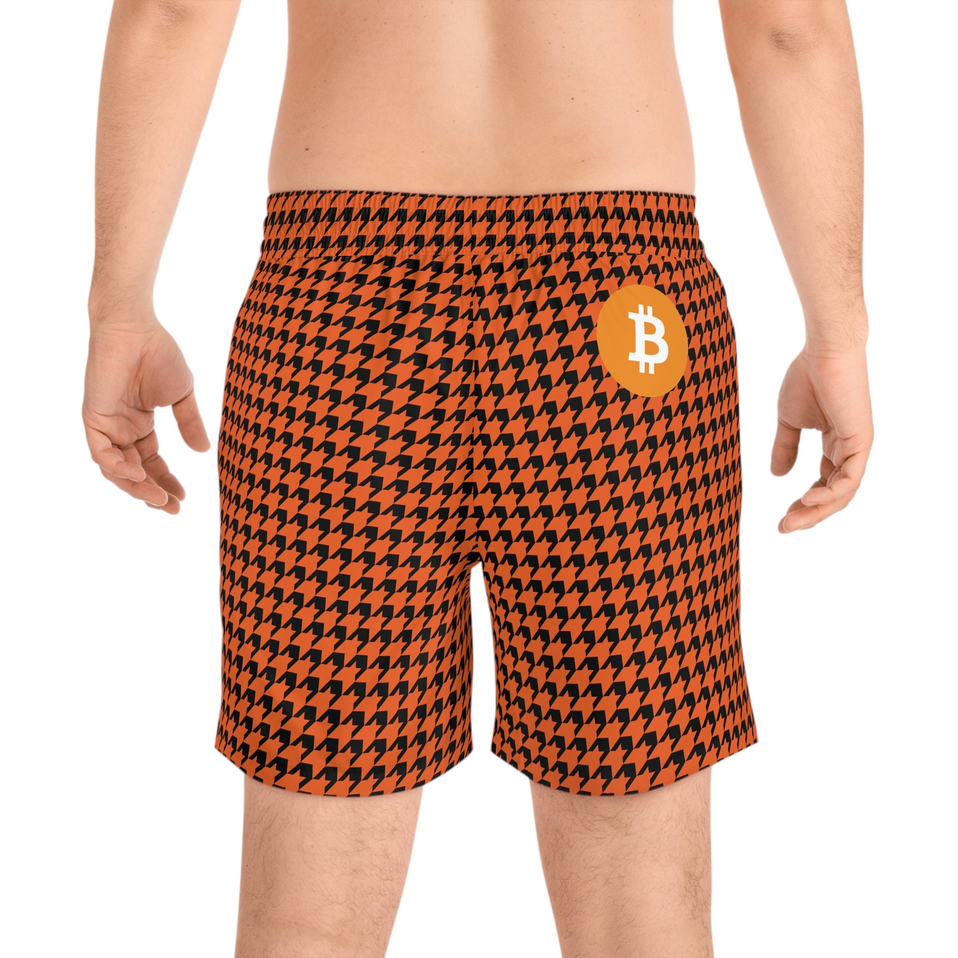Bitcoin Houndstooth Swim Trunk In N Out Crypto