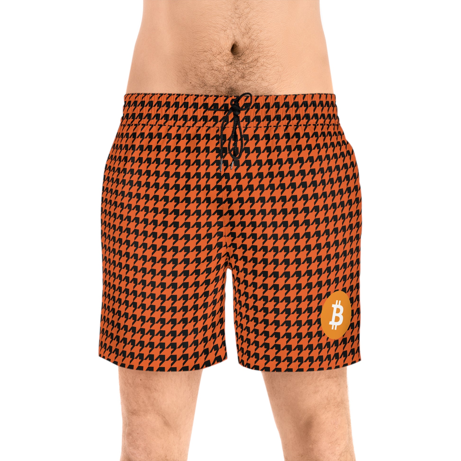 Bitcoin Houndstooth Swim Trunk In N Out Crypto