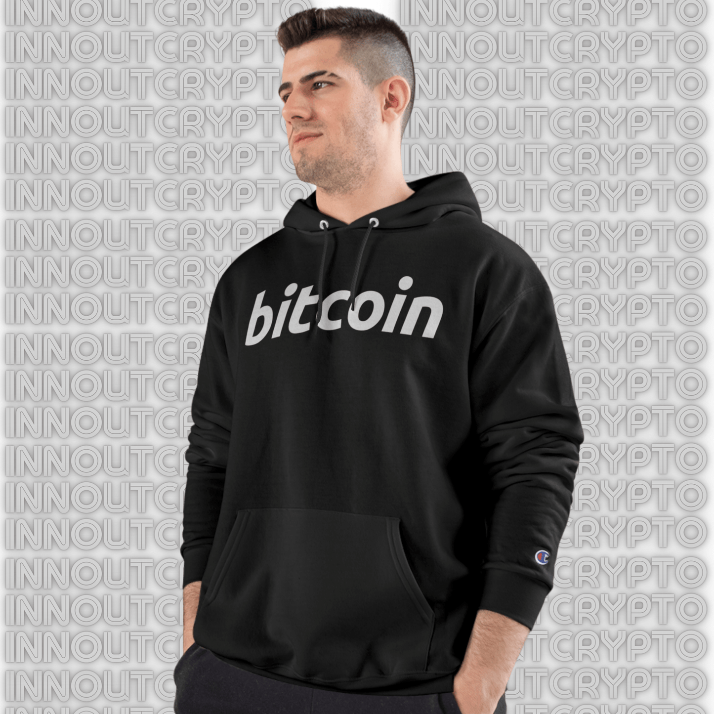 Bitcoin Iconic Champion Hoodie In N Out Crypto