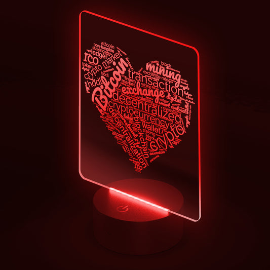 Bitcoin Valentine's Led Sign In N Out Crypto