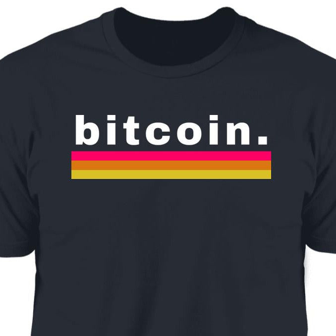 The Bitcoin Awesome T-shirt has a simple design that evoques vintage times