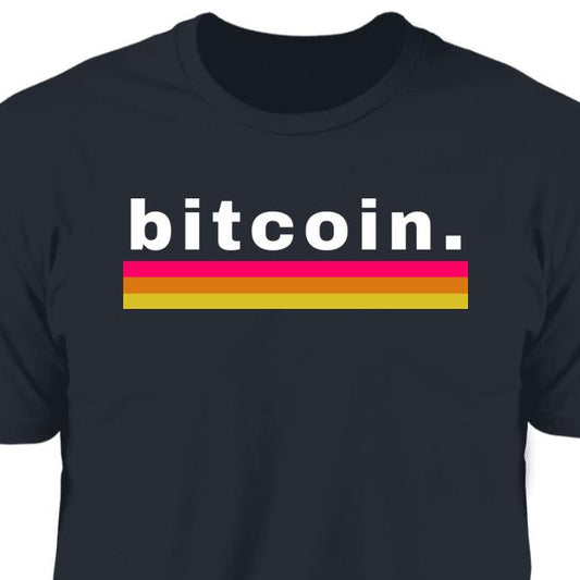 The Bitcoin Awesome T-shirt has a simple design that evoques vintage times