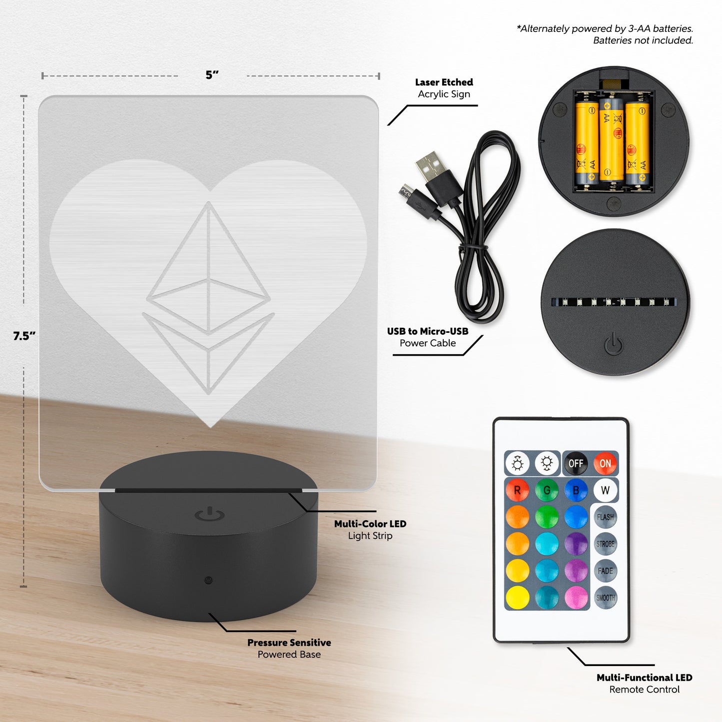 Ethereum Heart Led Sign In N Out Crypto
