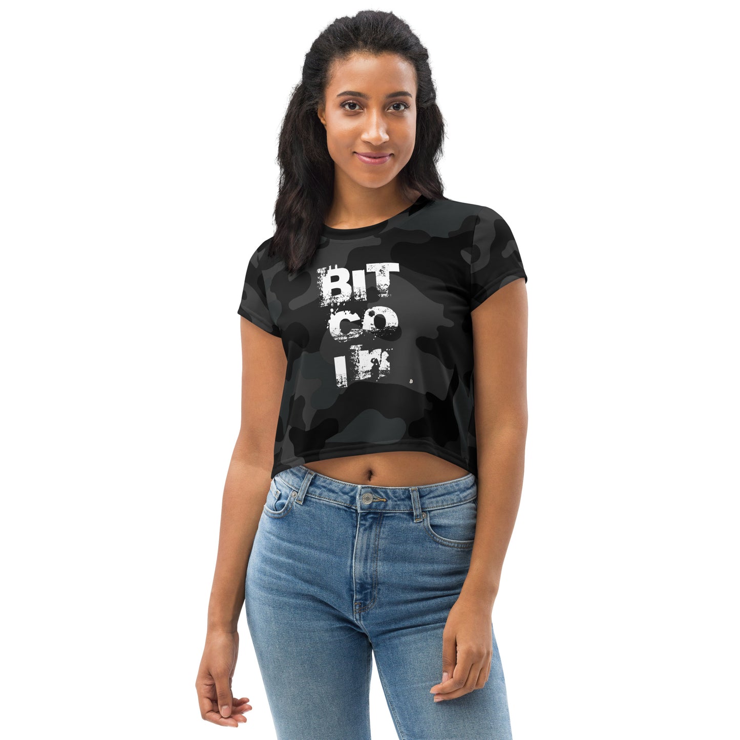 Bitcoin Camo Crop T-Shirt In N Out Crypto