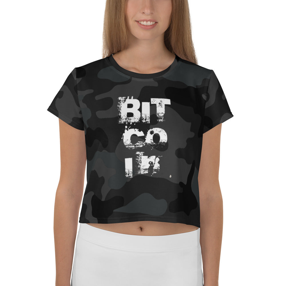 Bitcoin Camo Crop T-Shirt In N Out Crypto