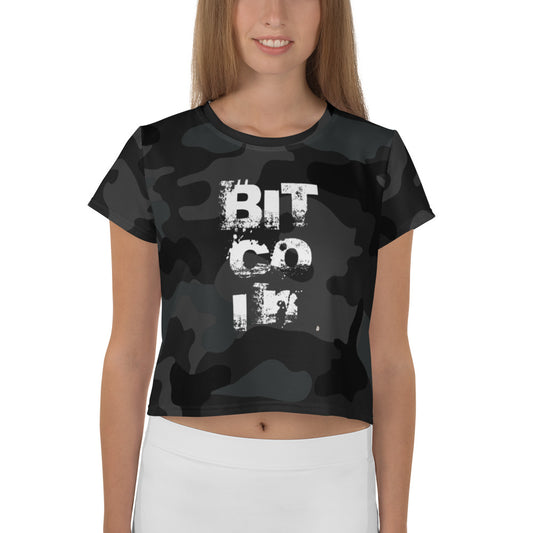 Bitcoin Camo Crop T-Shirt In N Out Crypto