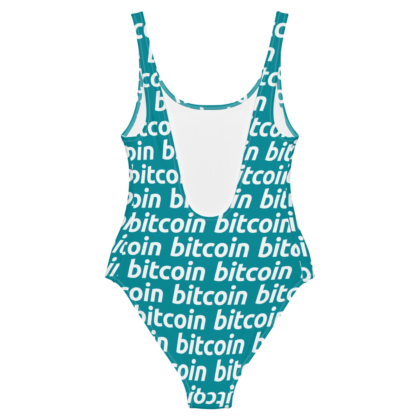 Bitcoin Blue White Swimsuit printful