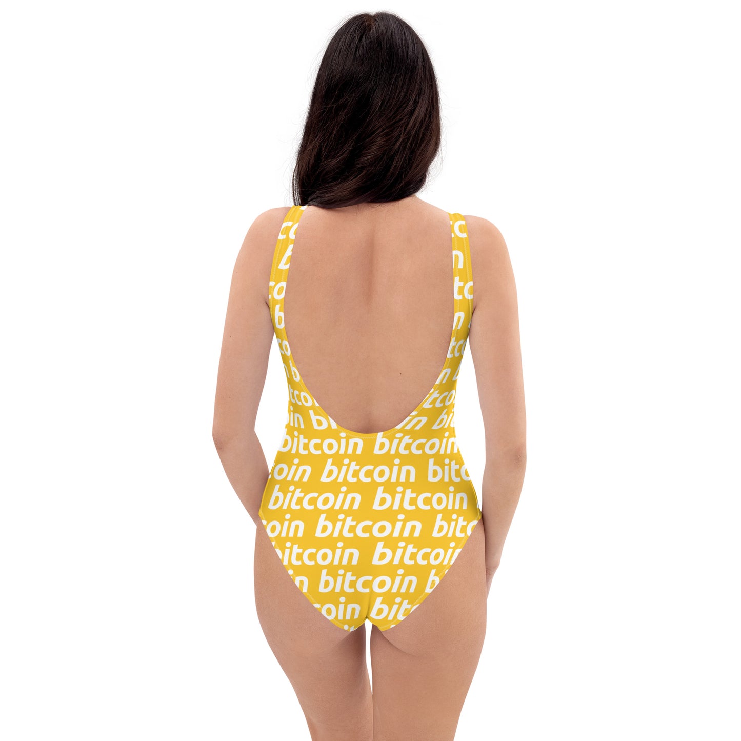 Bitcoin Honey White Swimsuit printful