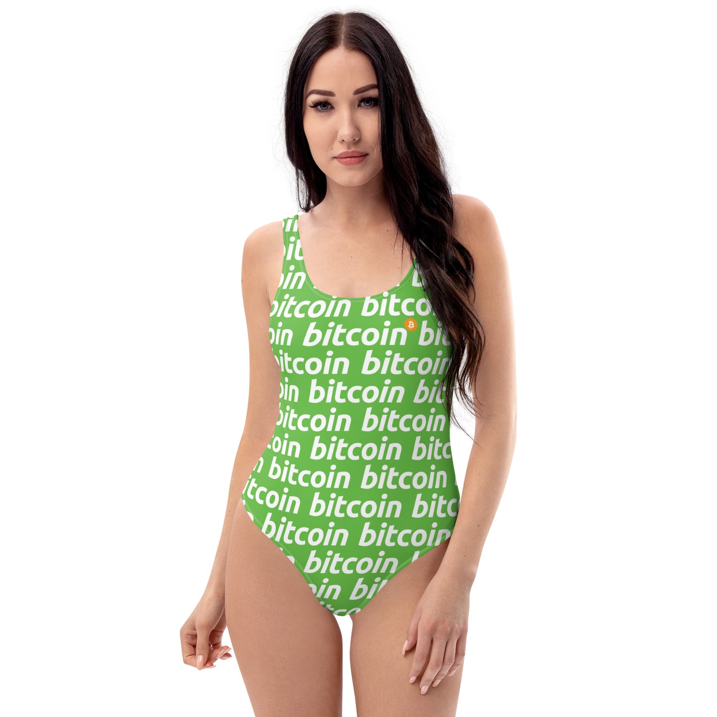 Bitcoin Tree White Swimsuit printful