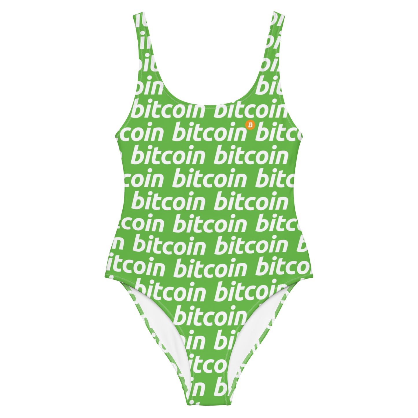 Bitcoin Tree White Swimsuit printful