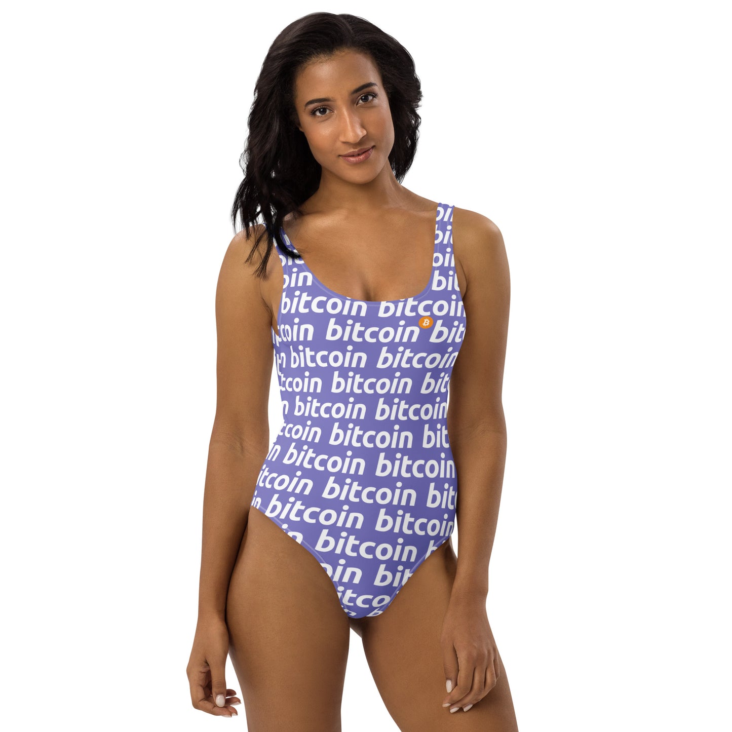 Bitcoin Violetta White Swimsuit printful