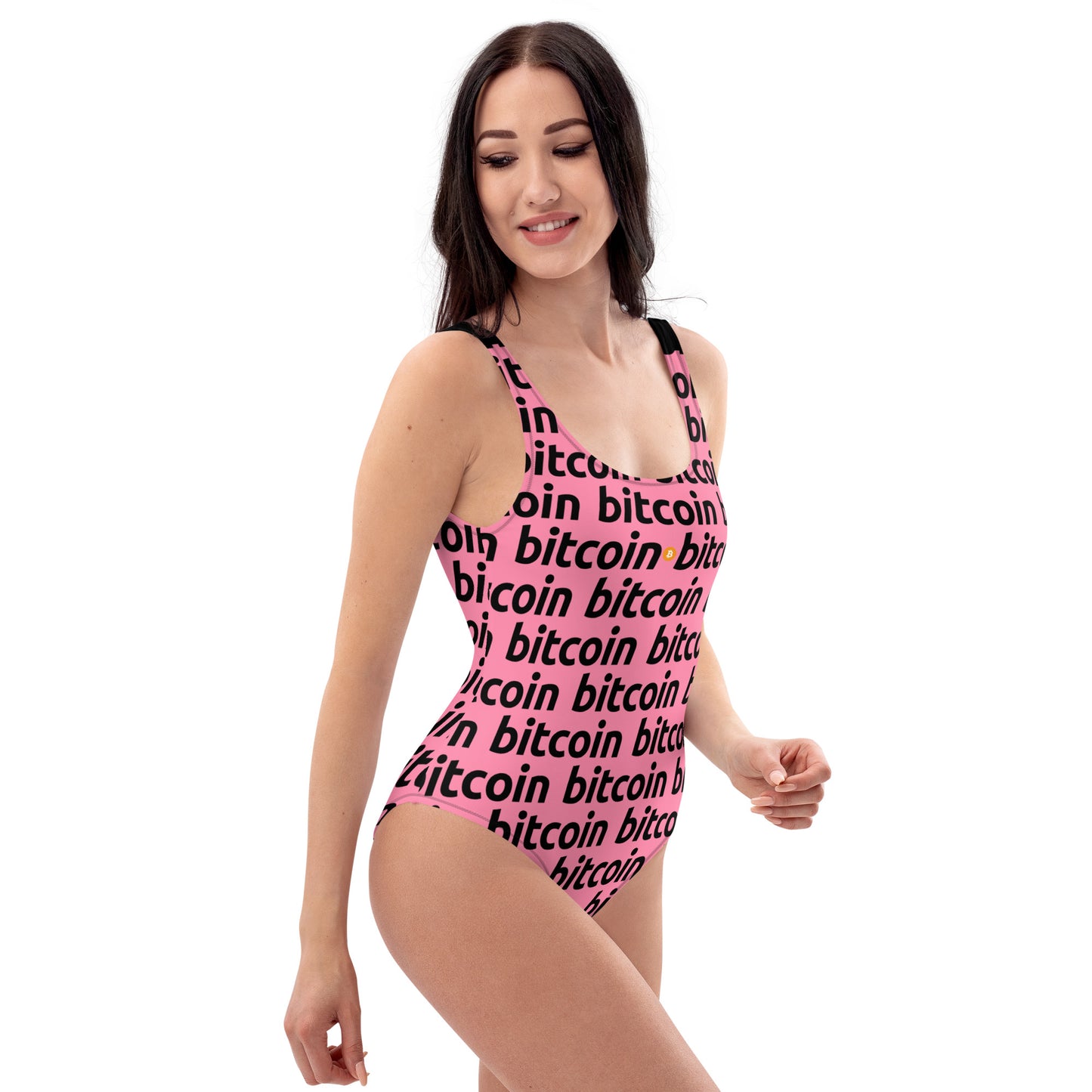 Bitcoin Rosa Swimsuit printful