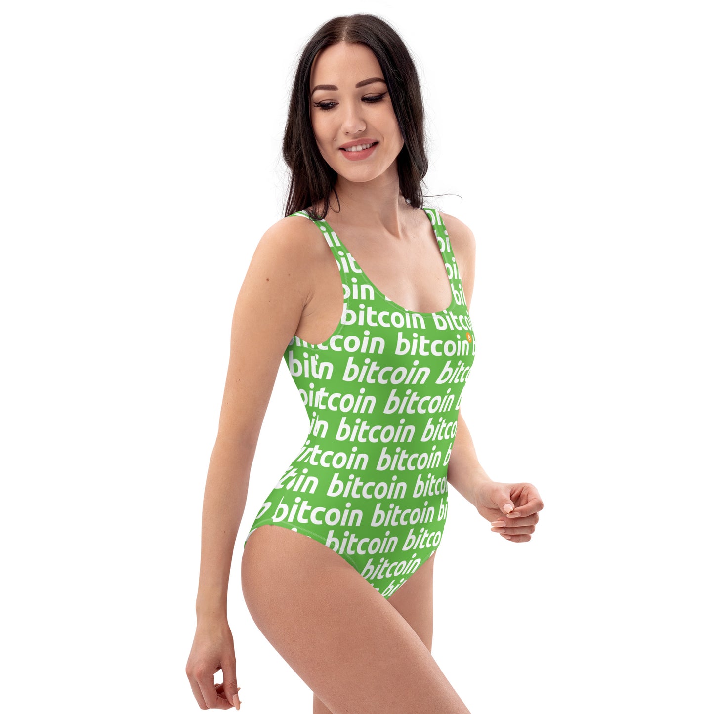 Bitcoin Tree White Swimsuit printful