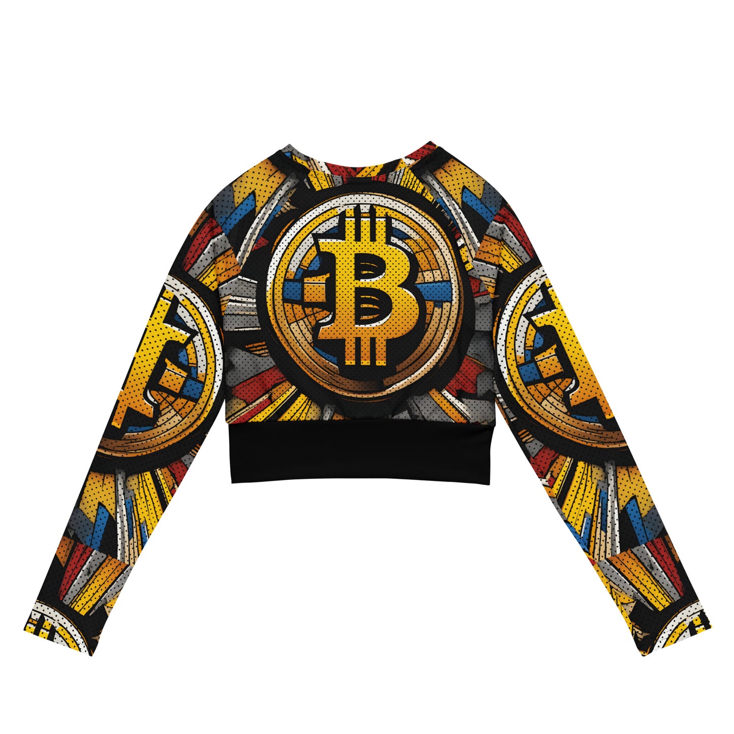 Bitcoin Super Girls Recycled Long-Sleeve Crop Top In N Out Crypto