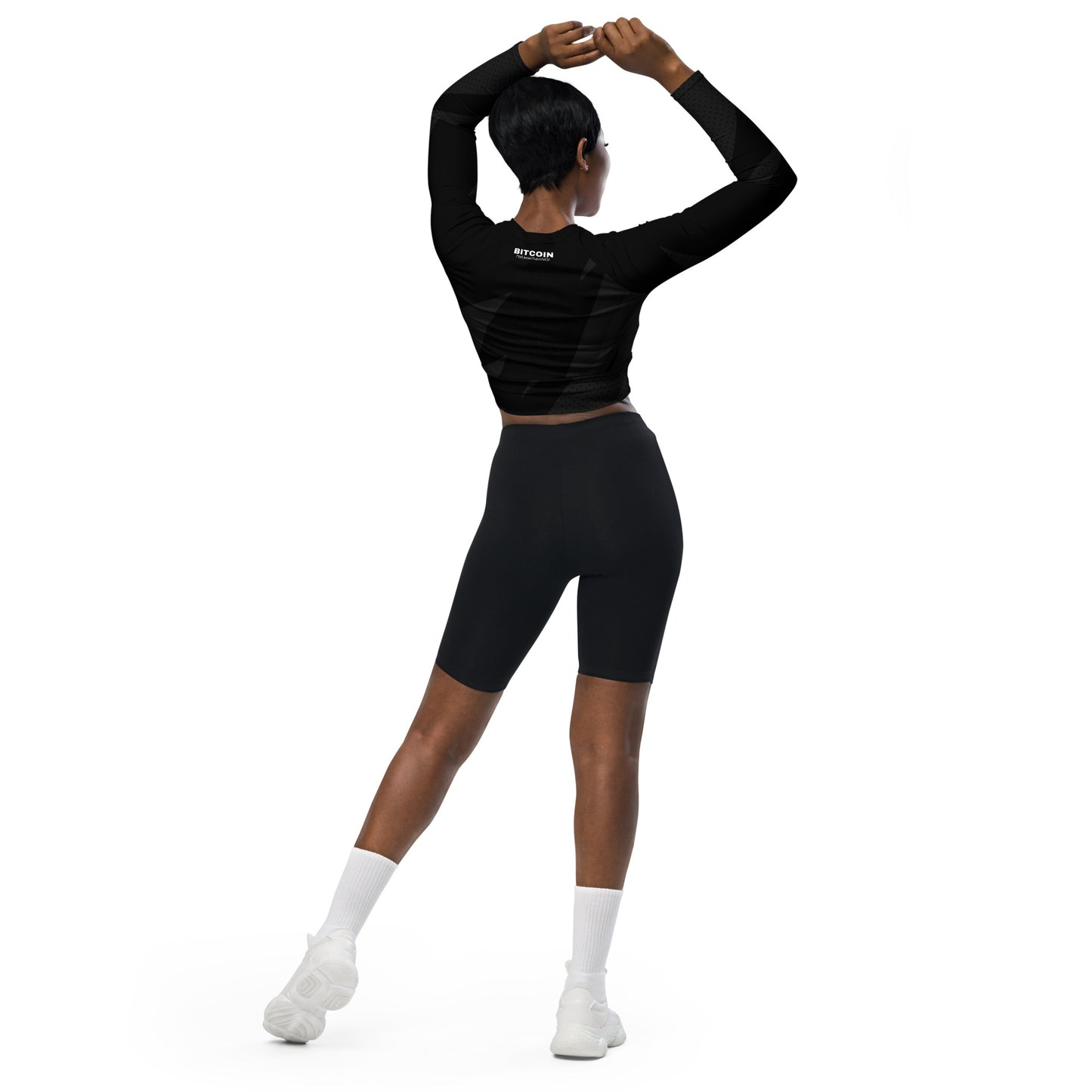 Bitcoin Undercover Recycled Long-Sleeve Crop Top In N Out Crypto