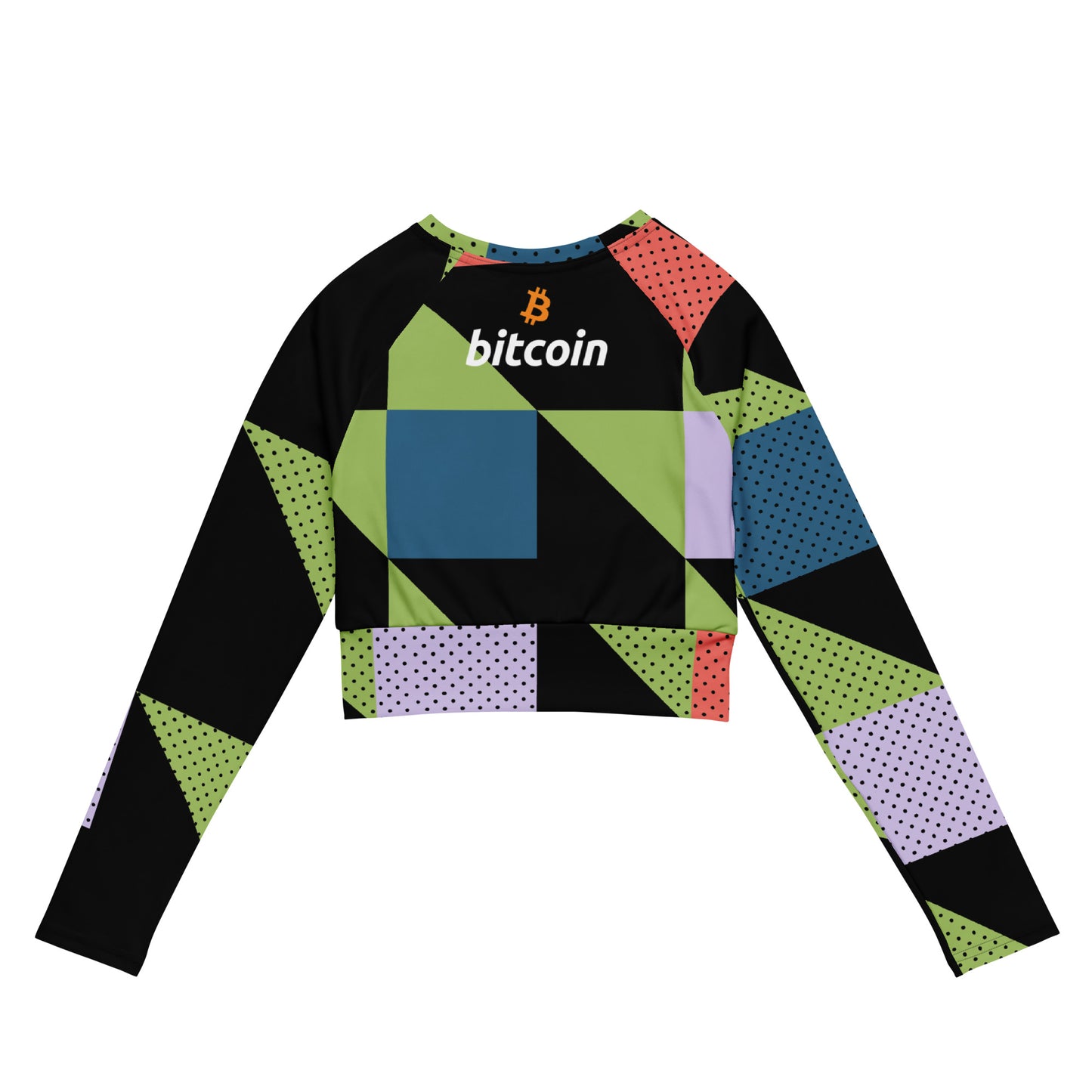 Bitcoin Patches Recycled Long-Sleeve Crop Top In N Out Crypto