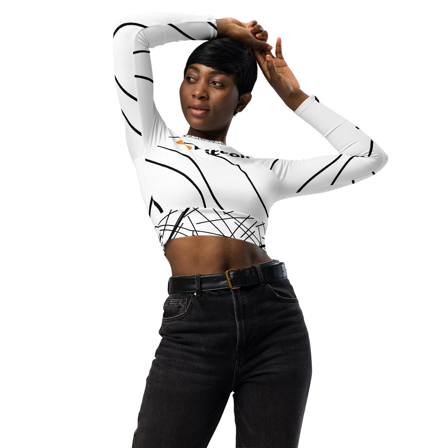 Bitcoin Long-Sleeve Crop Top In N Out Crypto
