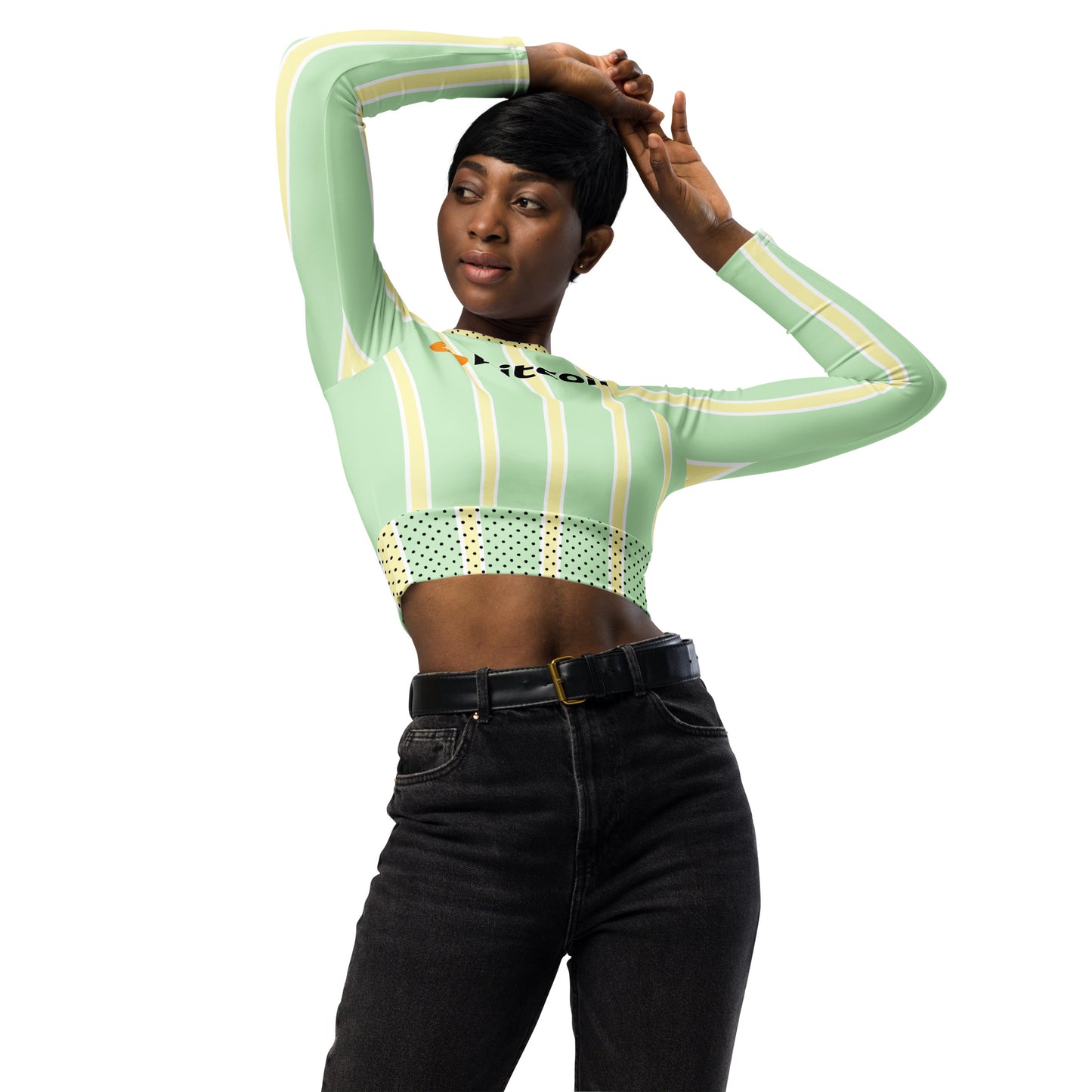 Bitcoin Litoshi Long-Sleeve Crop Top In N Out Crypto