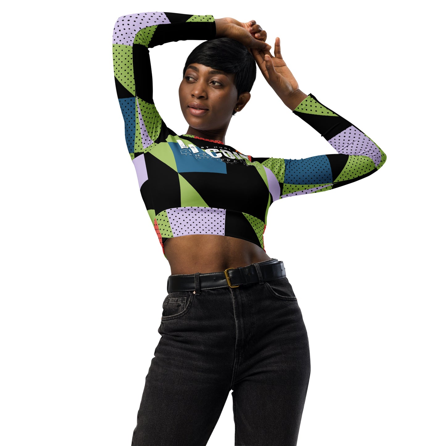 Bitcoin Patches Recycled Long-Sleeve Crop Top In N Out Crypto