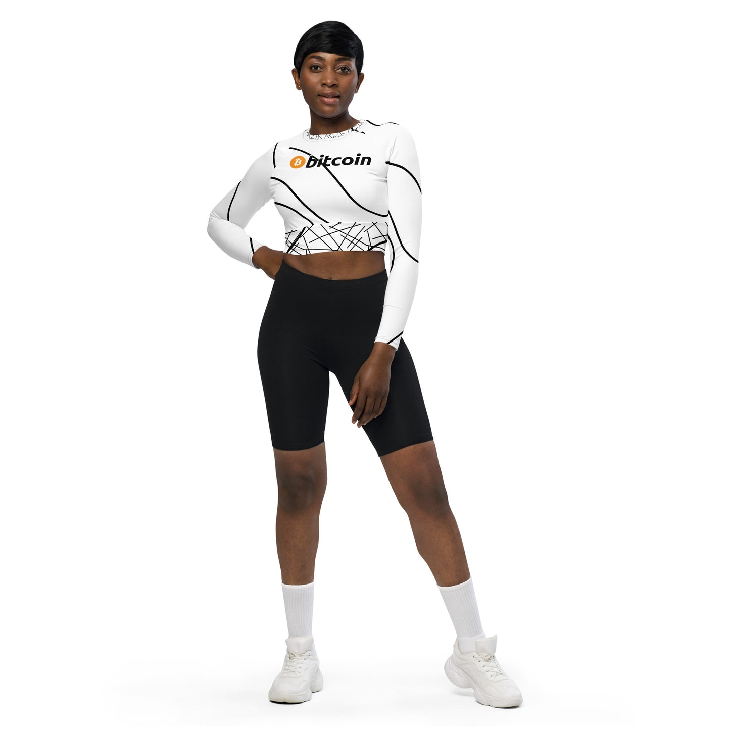Bitcoin Long-Sleeve Crop Top In N Out Crypto