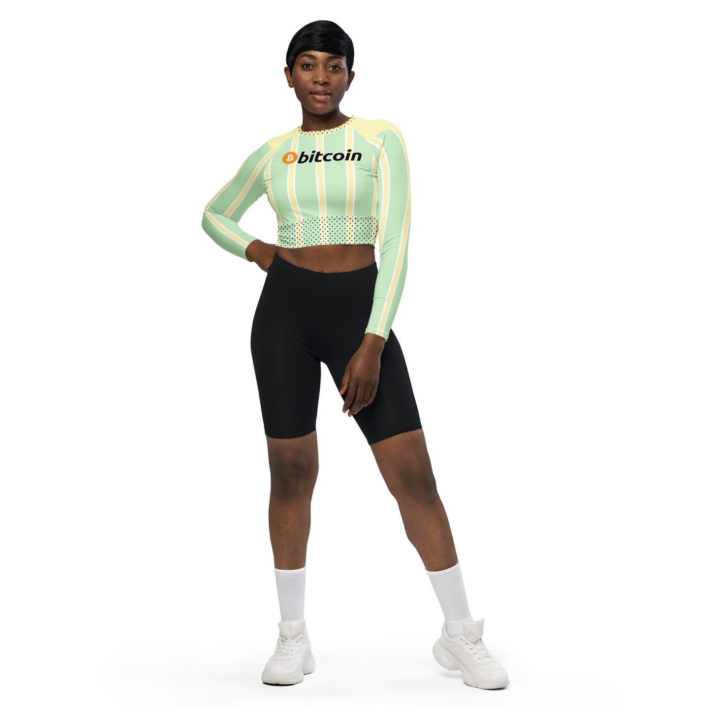 Bitcoin Litoshi Long-Sleeve Crop Top In N Out Crypto