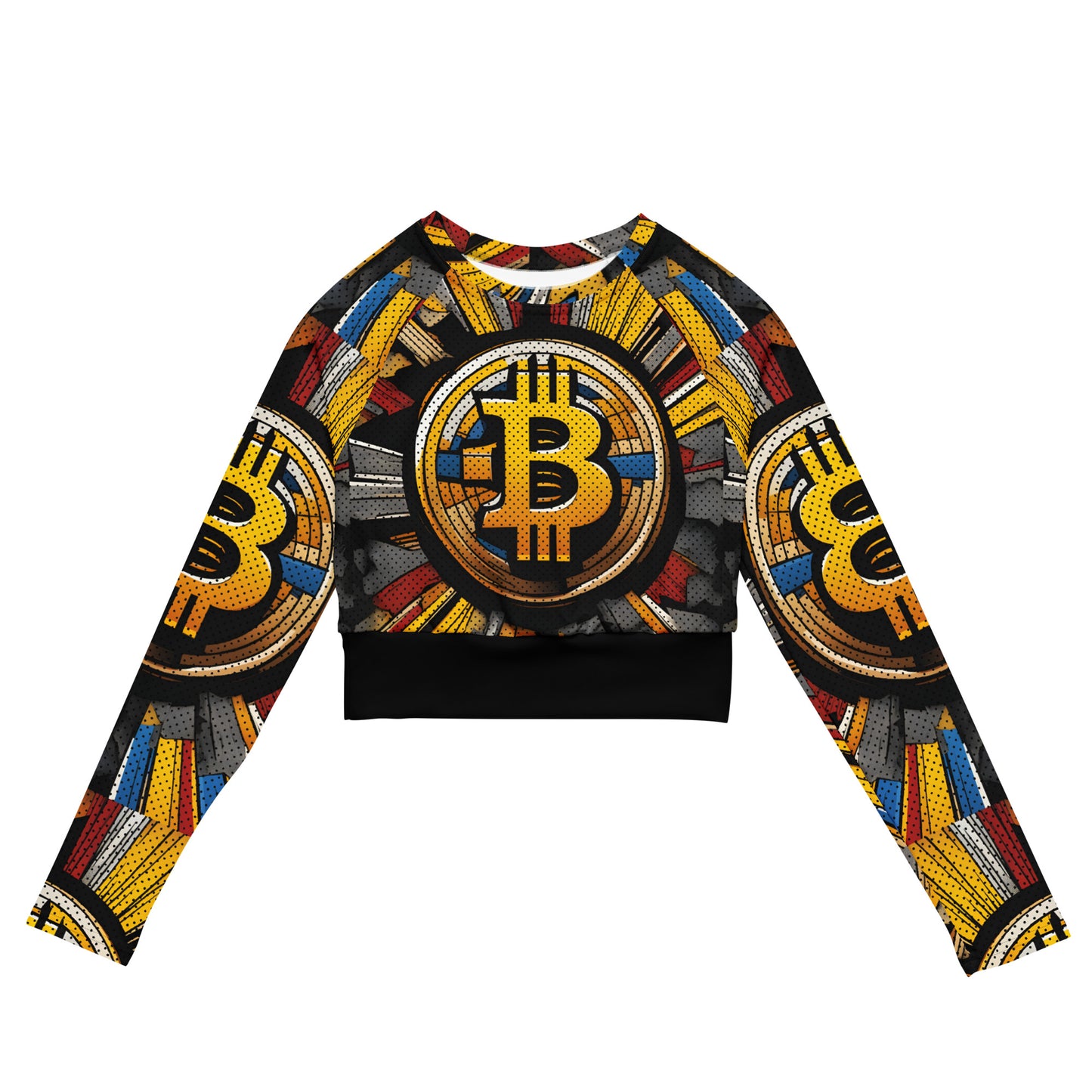 Bitcoin Super Girls Recycled Long-Sleeve Crop Top In N Out Crypto