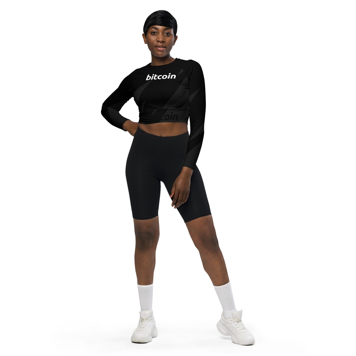Bitcoin Undercover Recycled Long-Sleeve Crop Top In N Out Crypto
