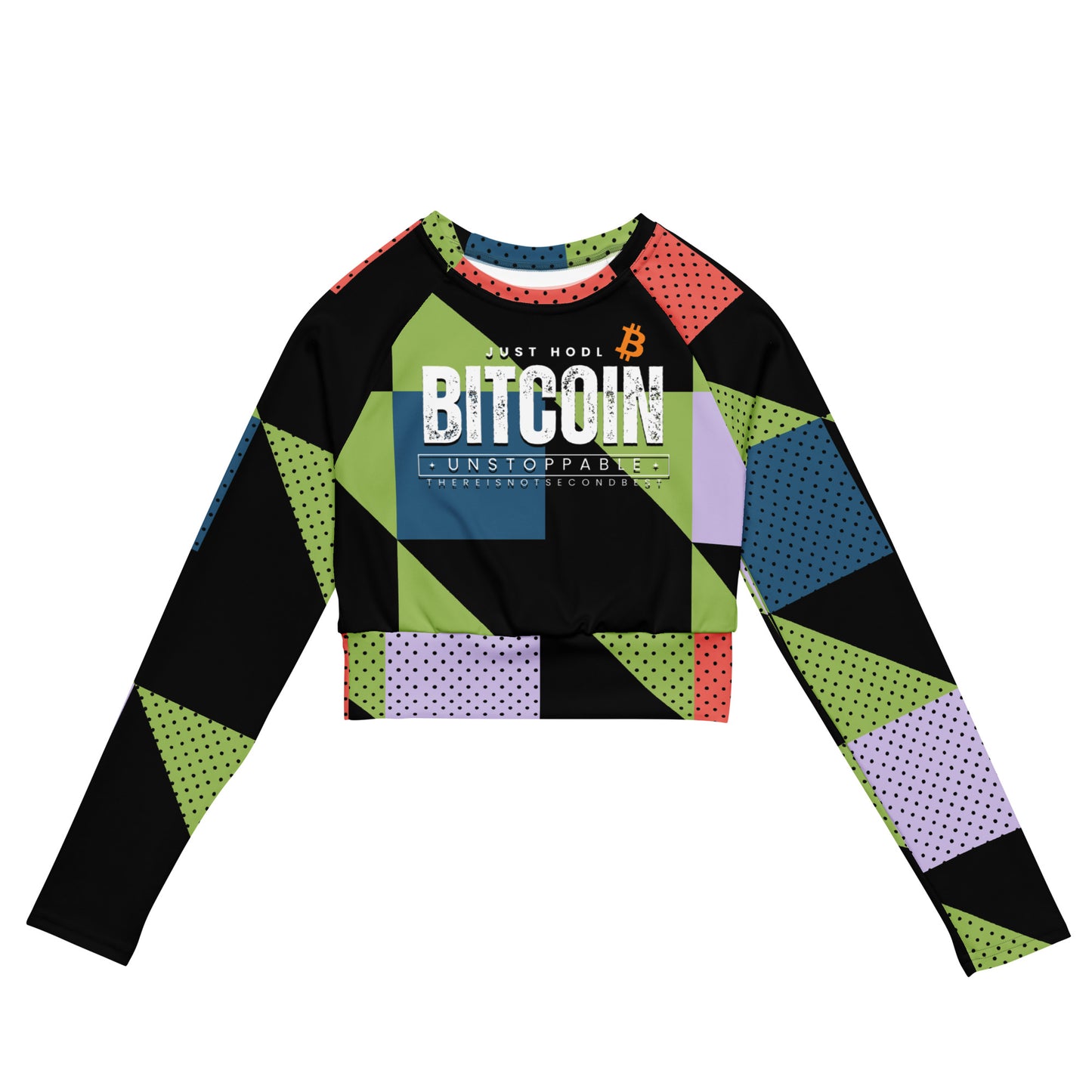 Bitcoin Patches Recycled Long-Sleeve Crop Top In N Out Crypto