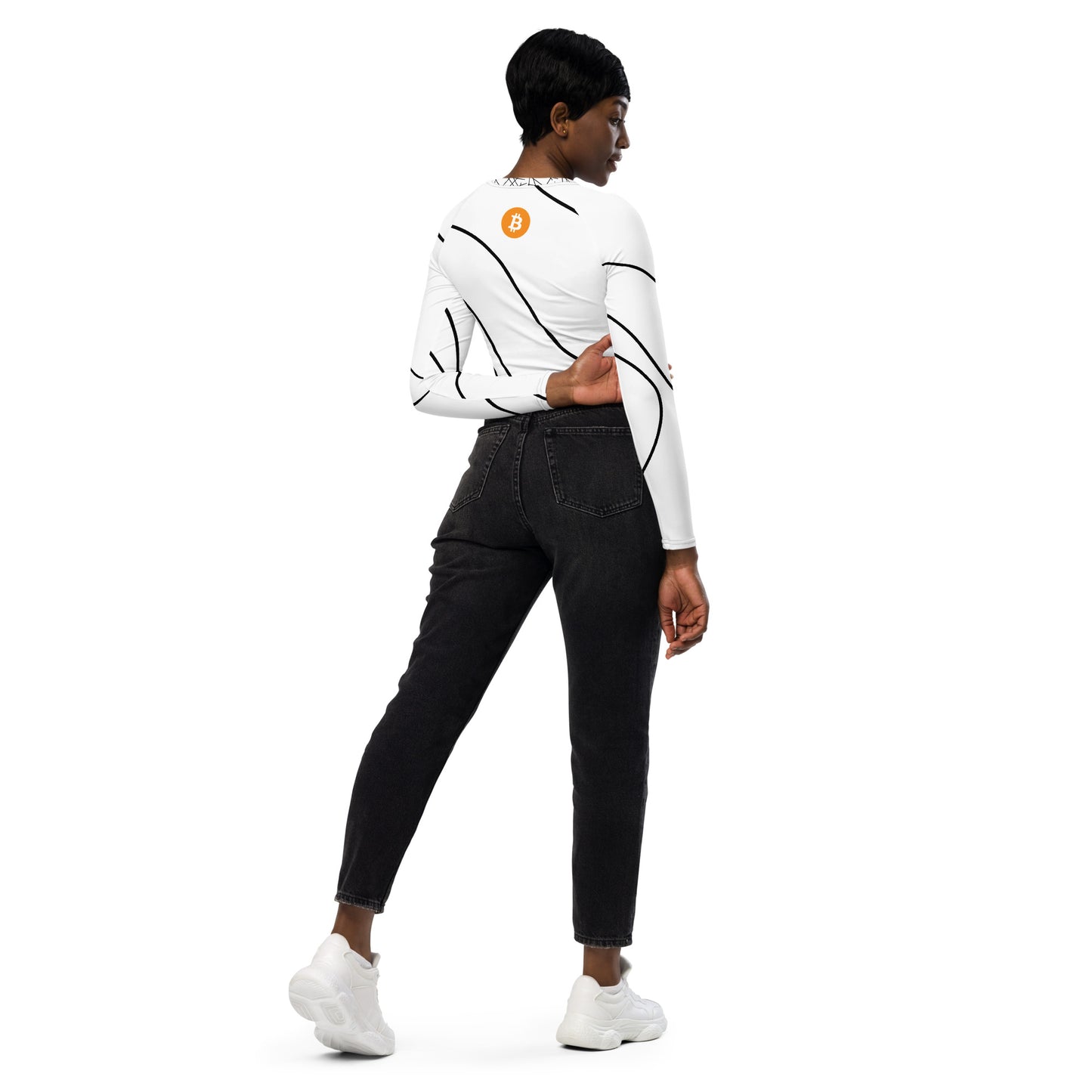 Bitcoin Long-Sleeve Crop Top In N Out Crypto