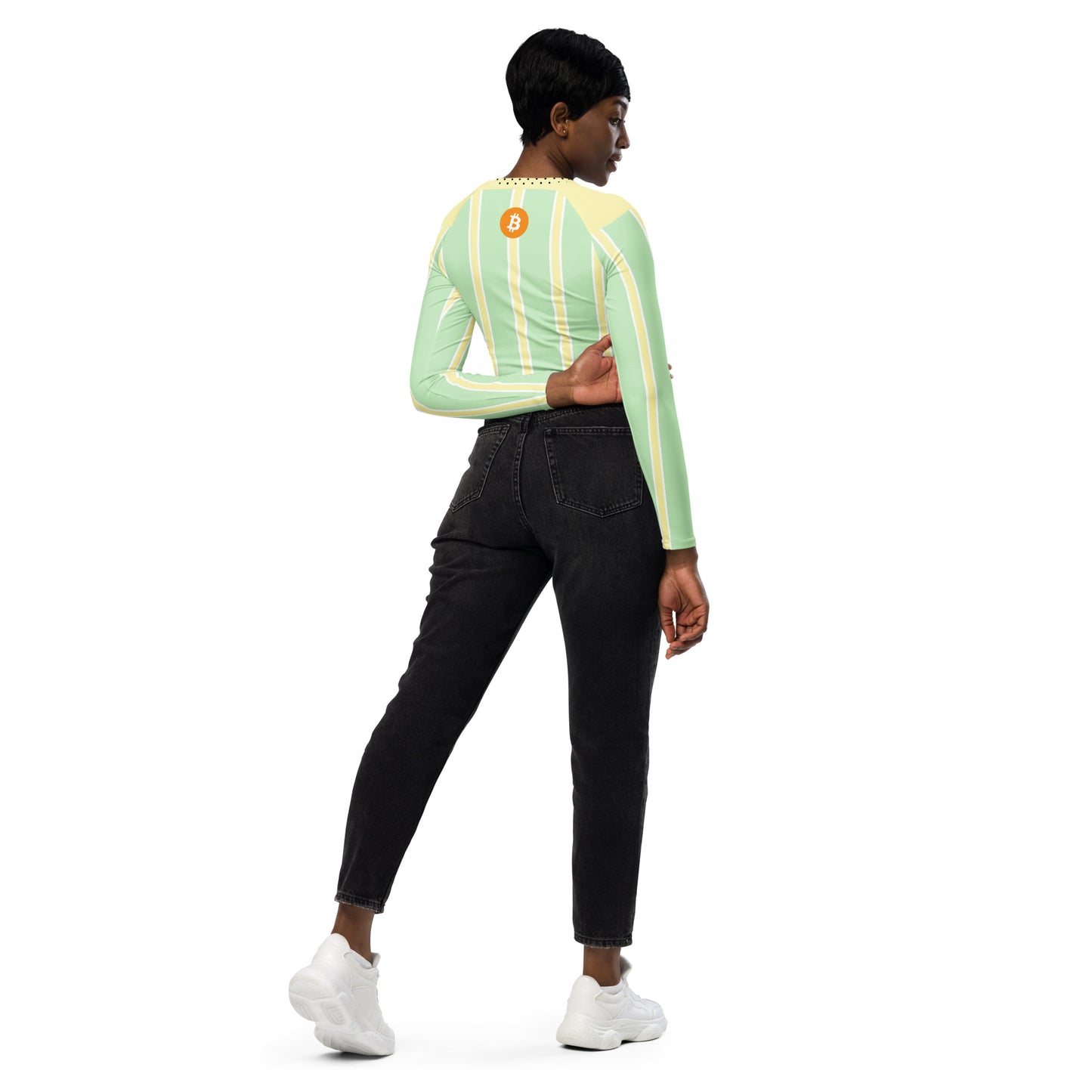 Bitcoin Litoshi Long-Sleeve Crop Top In N Out Crypto