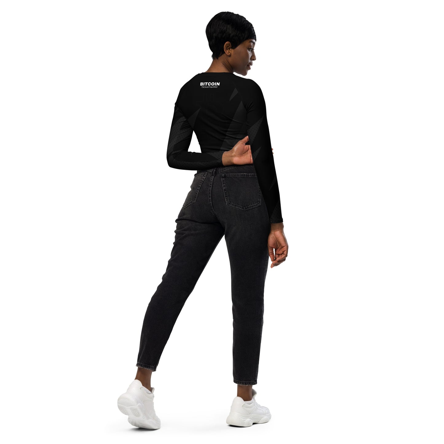 Bitcoin Undercover Recycled Long-Sleeve Crop Top In N Out Crypto