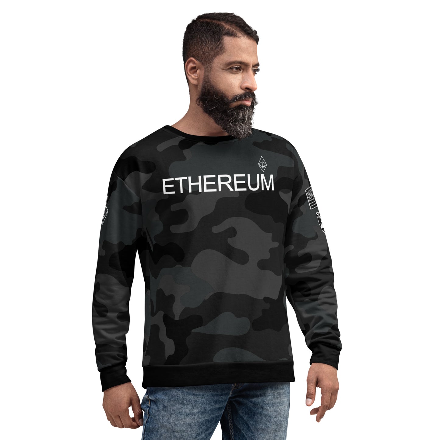Ethereum Army Print Sweatshirt printful