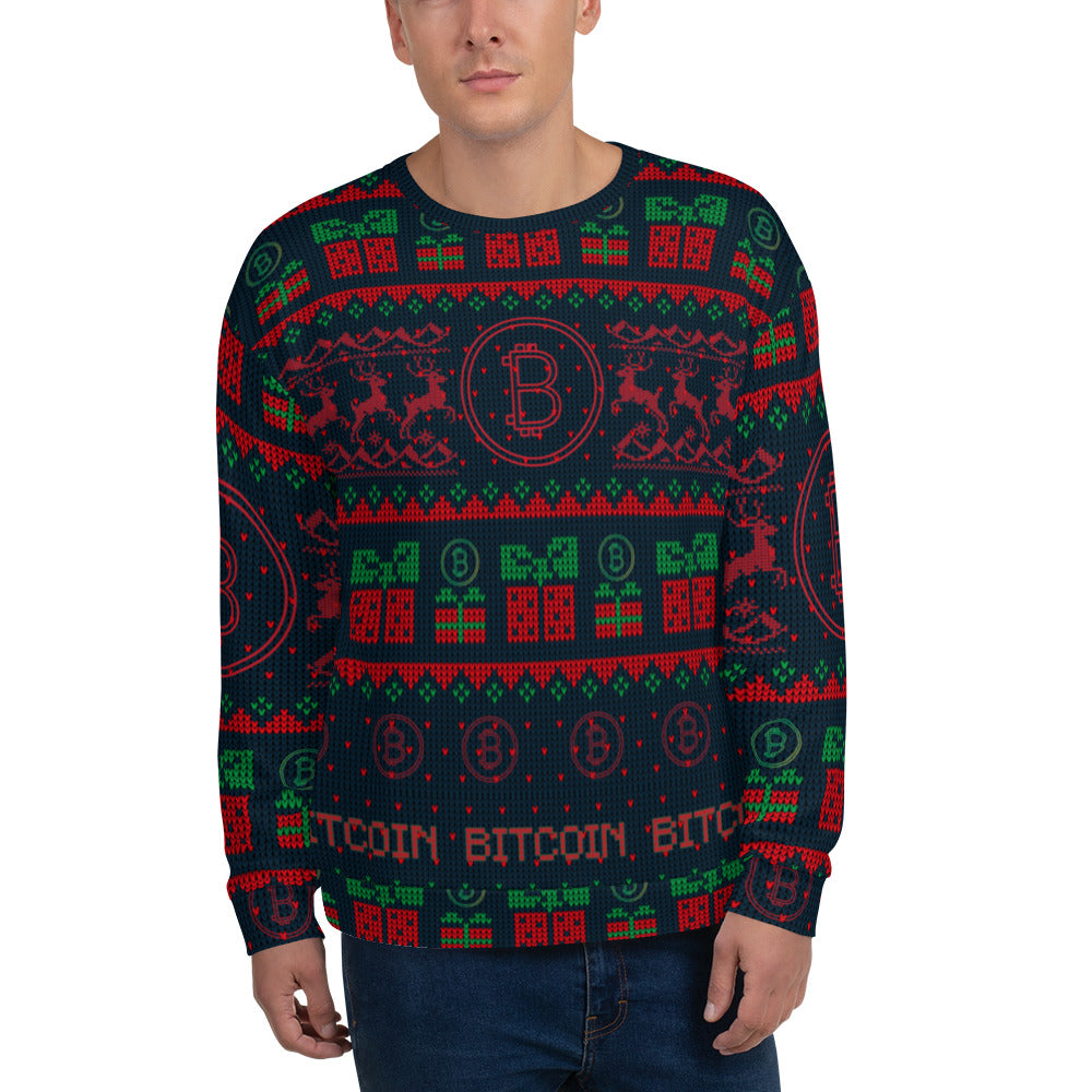 Bitcoin Christmas Deer Sweatshirt In N Out Crypto