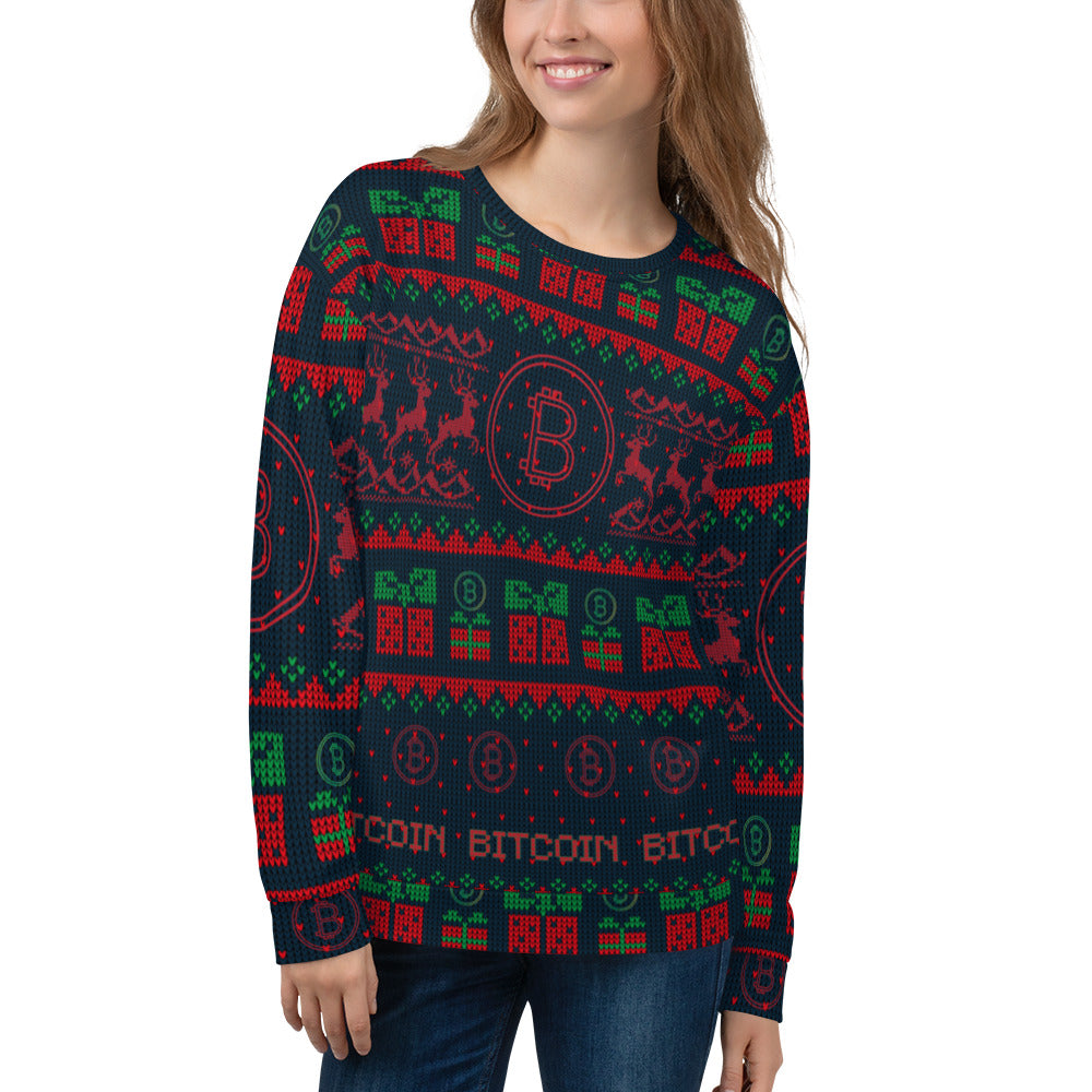 Bitcoin Christmas Deer Sweatshirt In N Out Crypto
