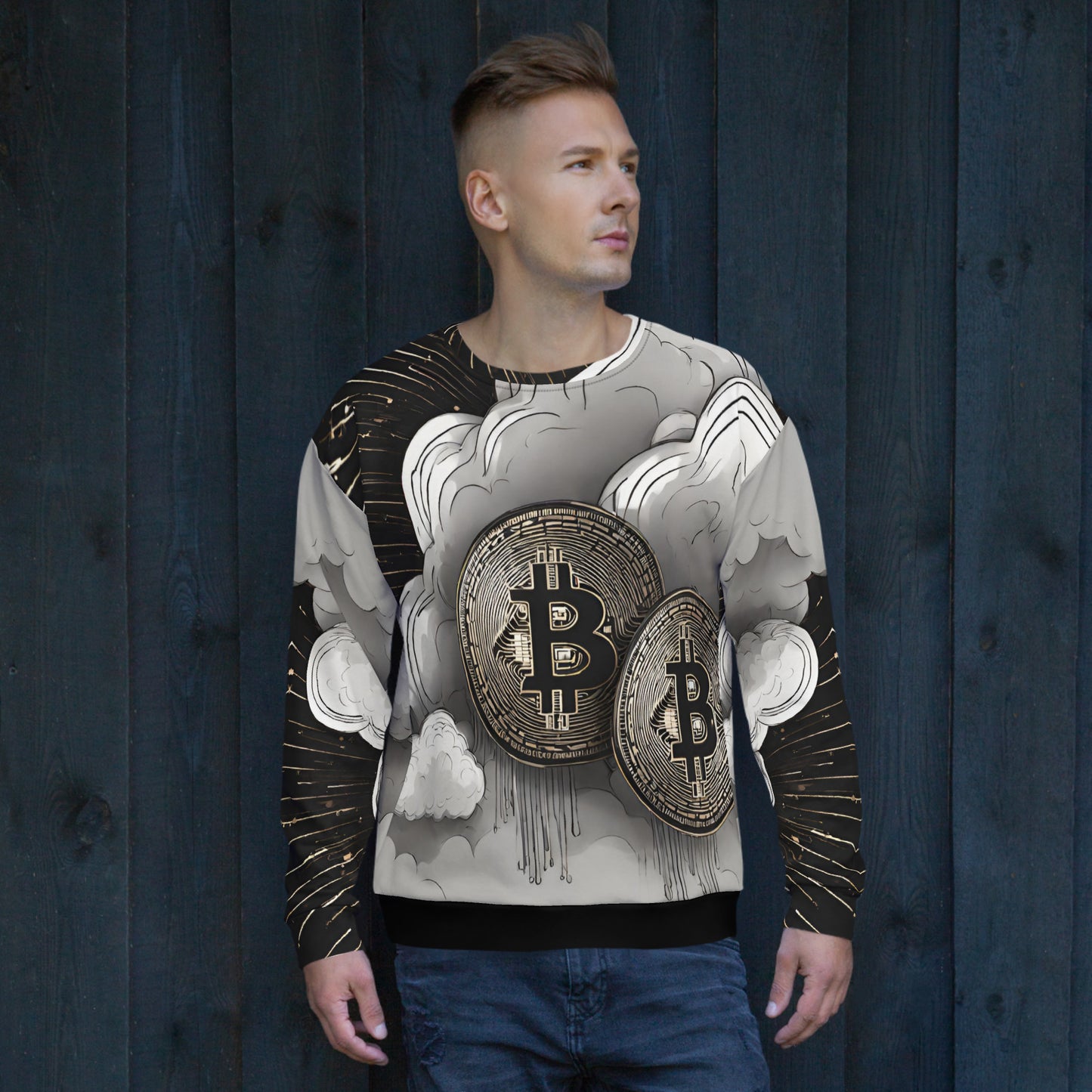 Bitcoin Cloud Art Sweatshirt In N Out Crypto
