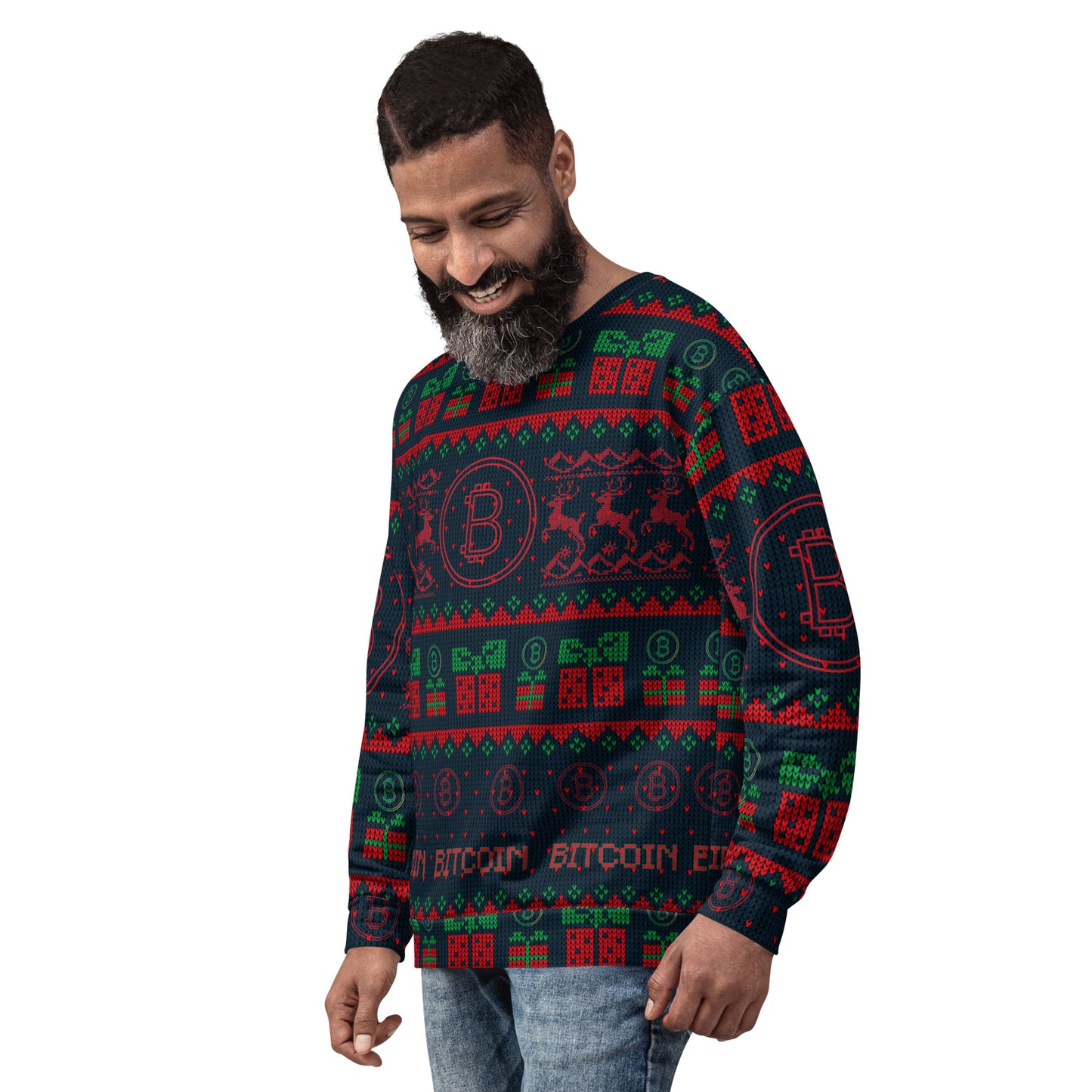 Bitcoin Christmas Deer Sweatshirt In N Out Crypto