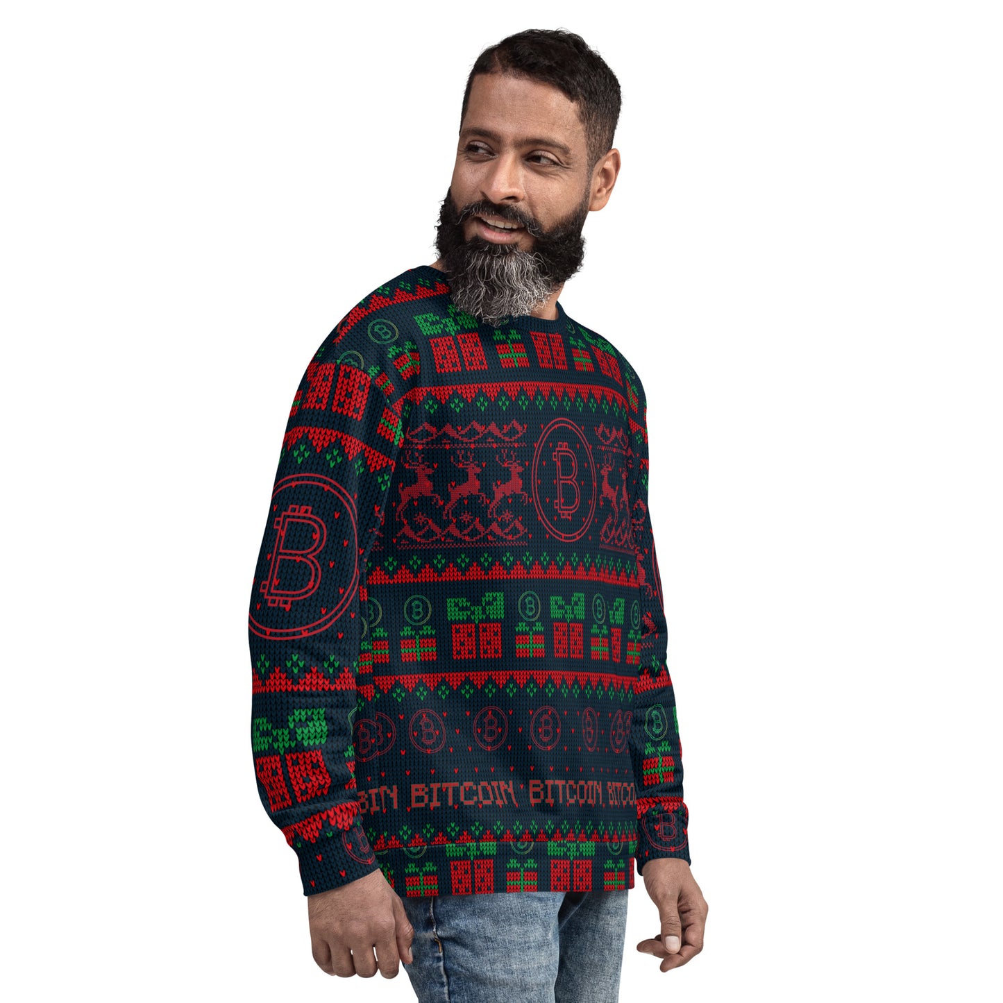 Bitcoin Christmas Deer Sweatshirt In N Out Crypto