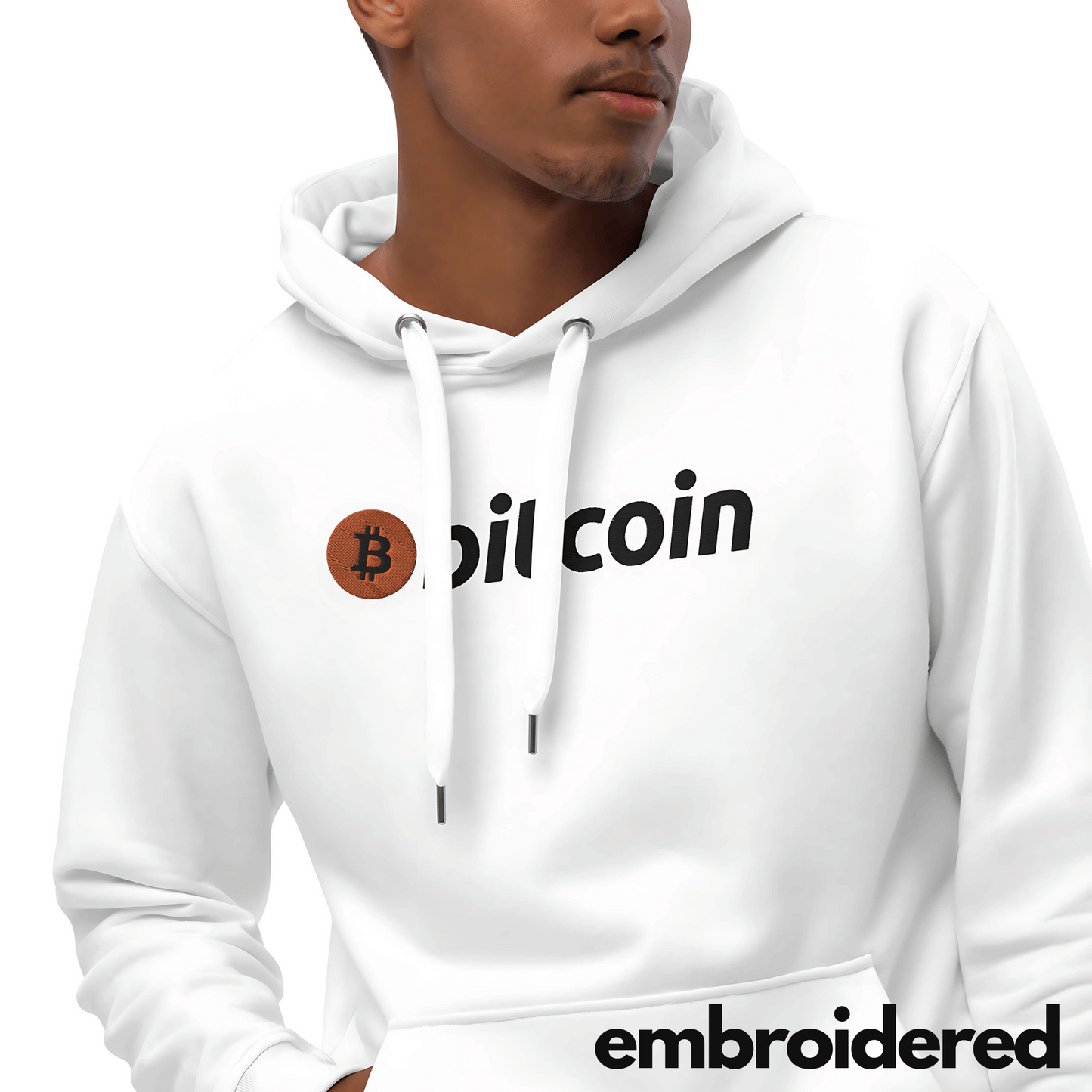 Bitcoin Embroidered Premium Hoodie In N Out Crypto
