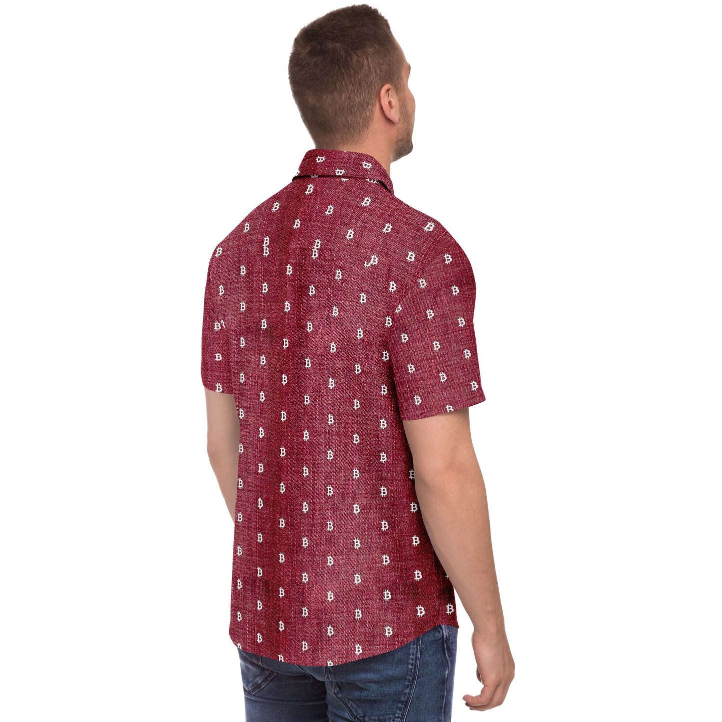 Bitcoin Jeans Red Shirt