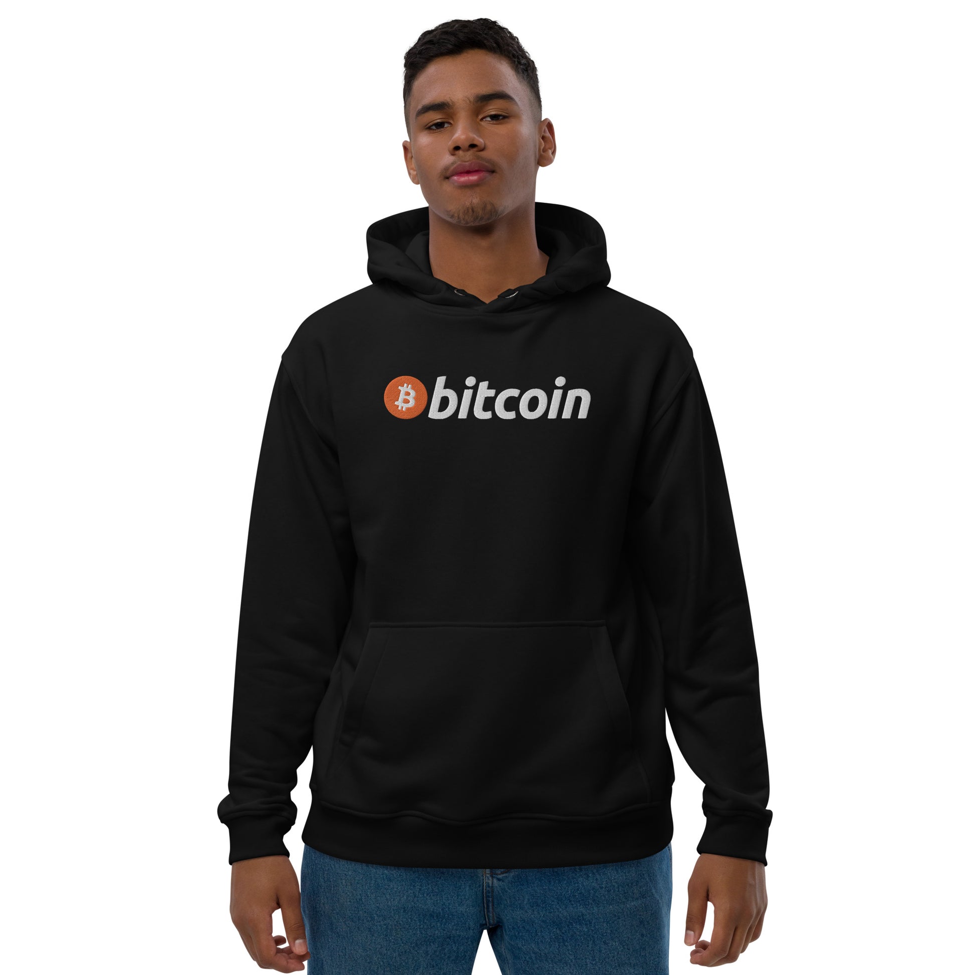Bitcoin Embroidered Premium Hoodie In N Out Crypto