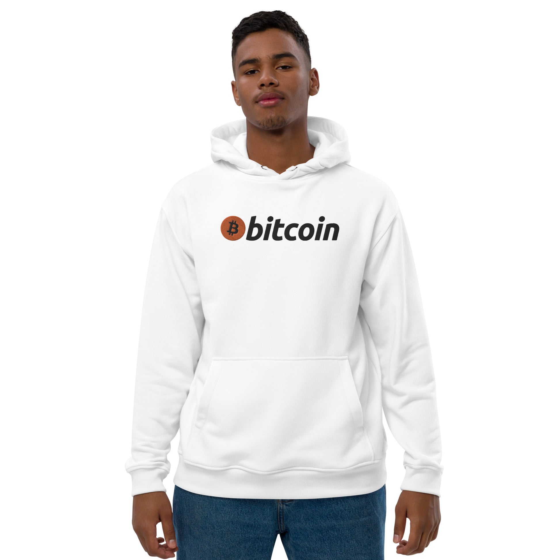 Bitcoin Embroidered Premium Hoodie In N Out Crypto
