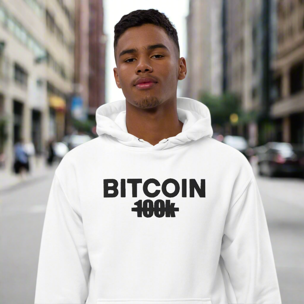 Bitcoin 100k Milestone Embroidered Eco Hoodie InNOutCrypto