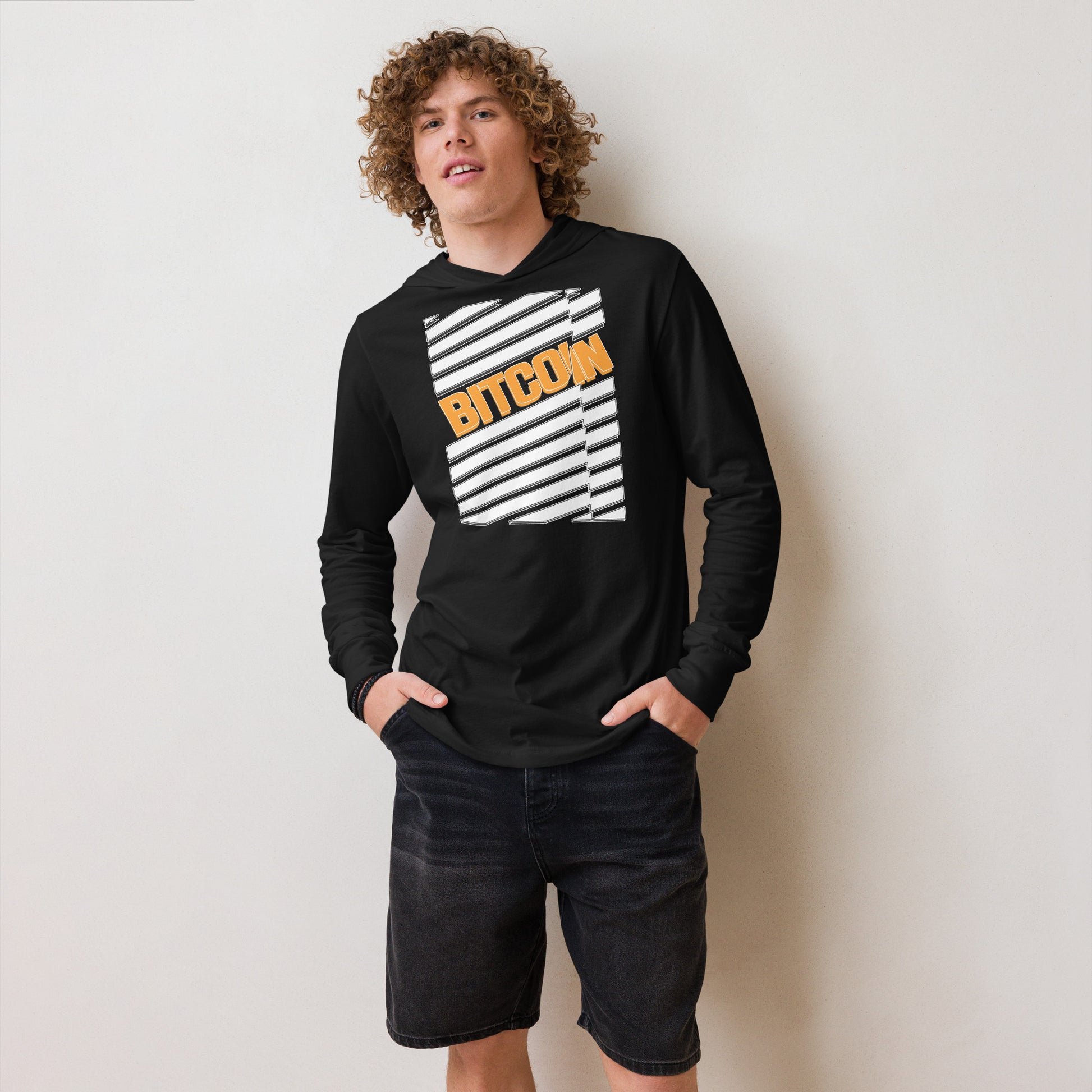 Bitcoin Zebra Arancio Hooded Tee In N Out Crypto