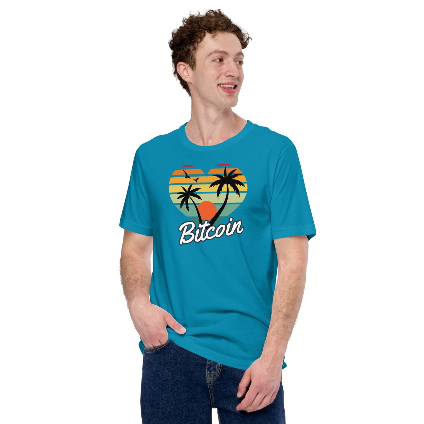 Bitcoin Sunset Palms T-Shirt In N Out Crypto
