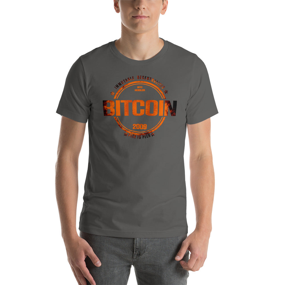 Bitcoin Distress Circle T-Shirt printful