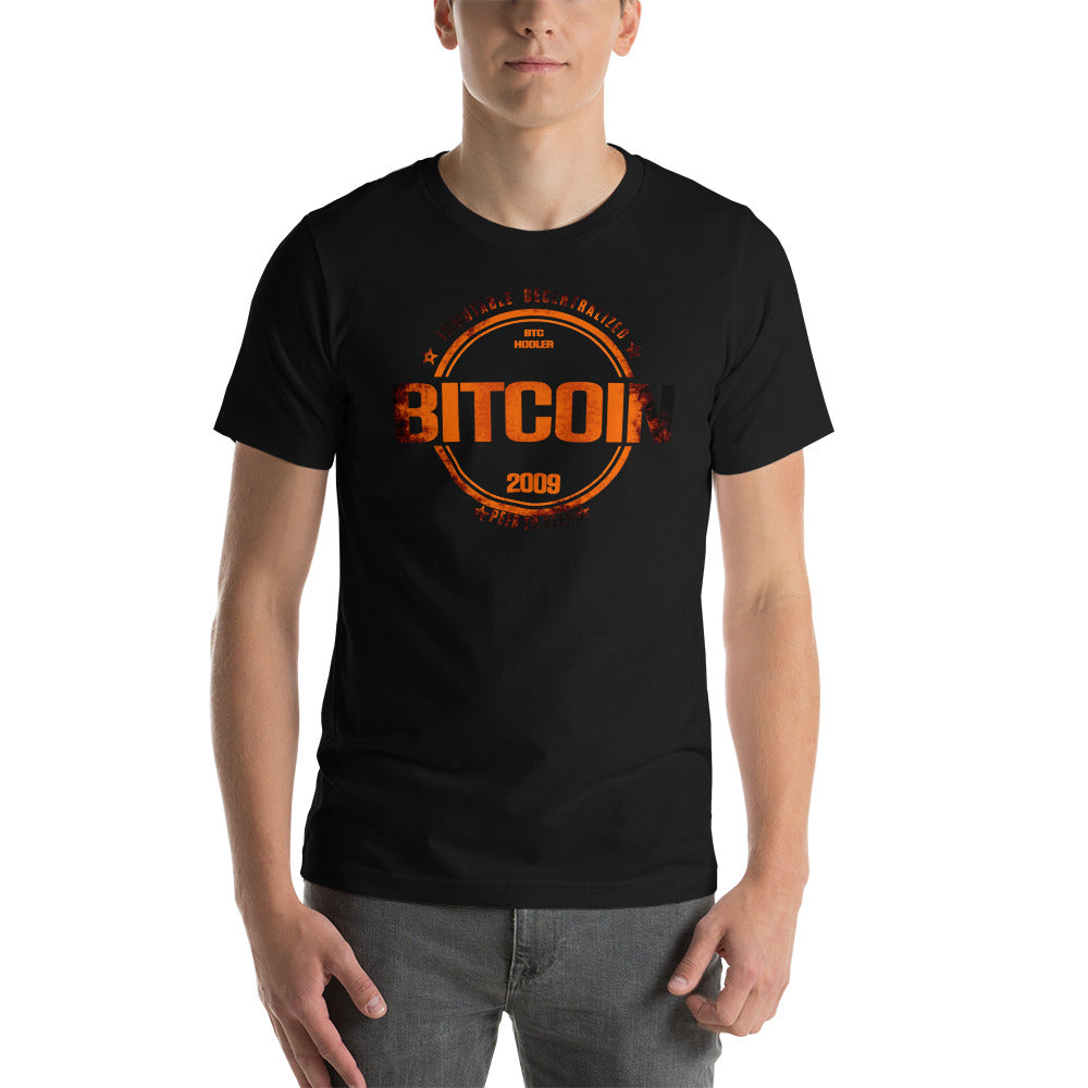 Bitcoin Distress Circle T-Shirt printful